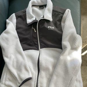 White/gray women's Fila fleece jacket